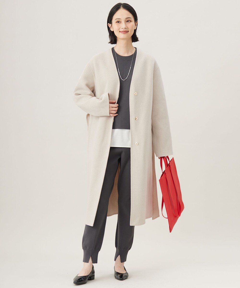 自由区 S 【セットアップ対応・洗える】レーヨンストレッチニットジョグ パンツ 