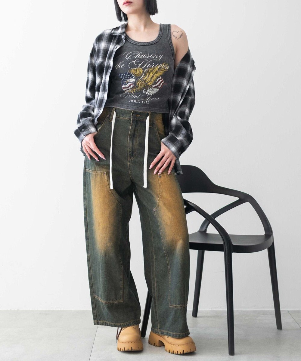 WEGO ヴィンテージウォッシュグラフィックタンク 