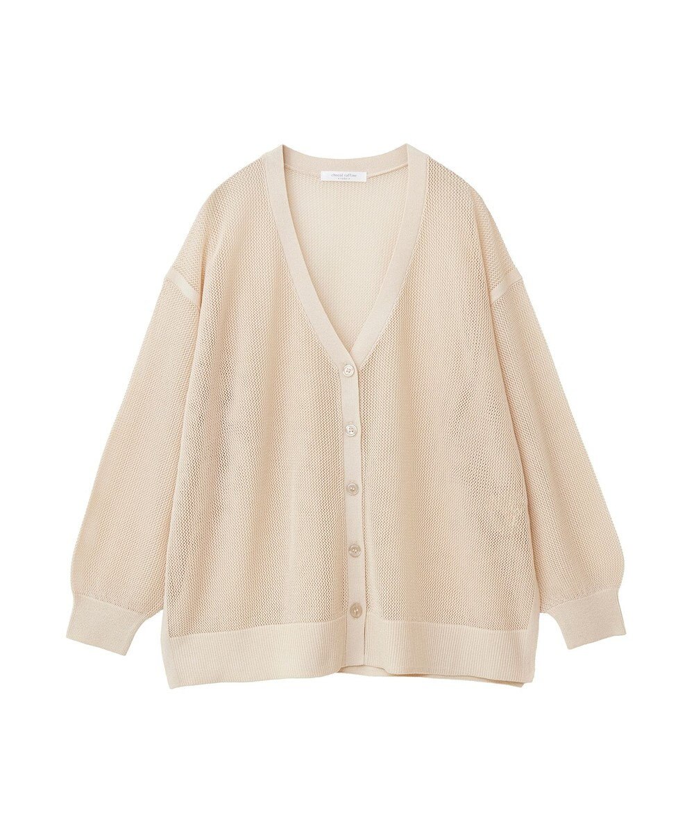 Green Parks メッシュミディ丈ニットカーディガン 