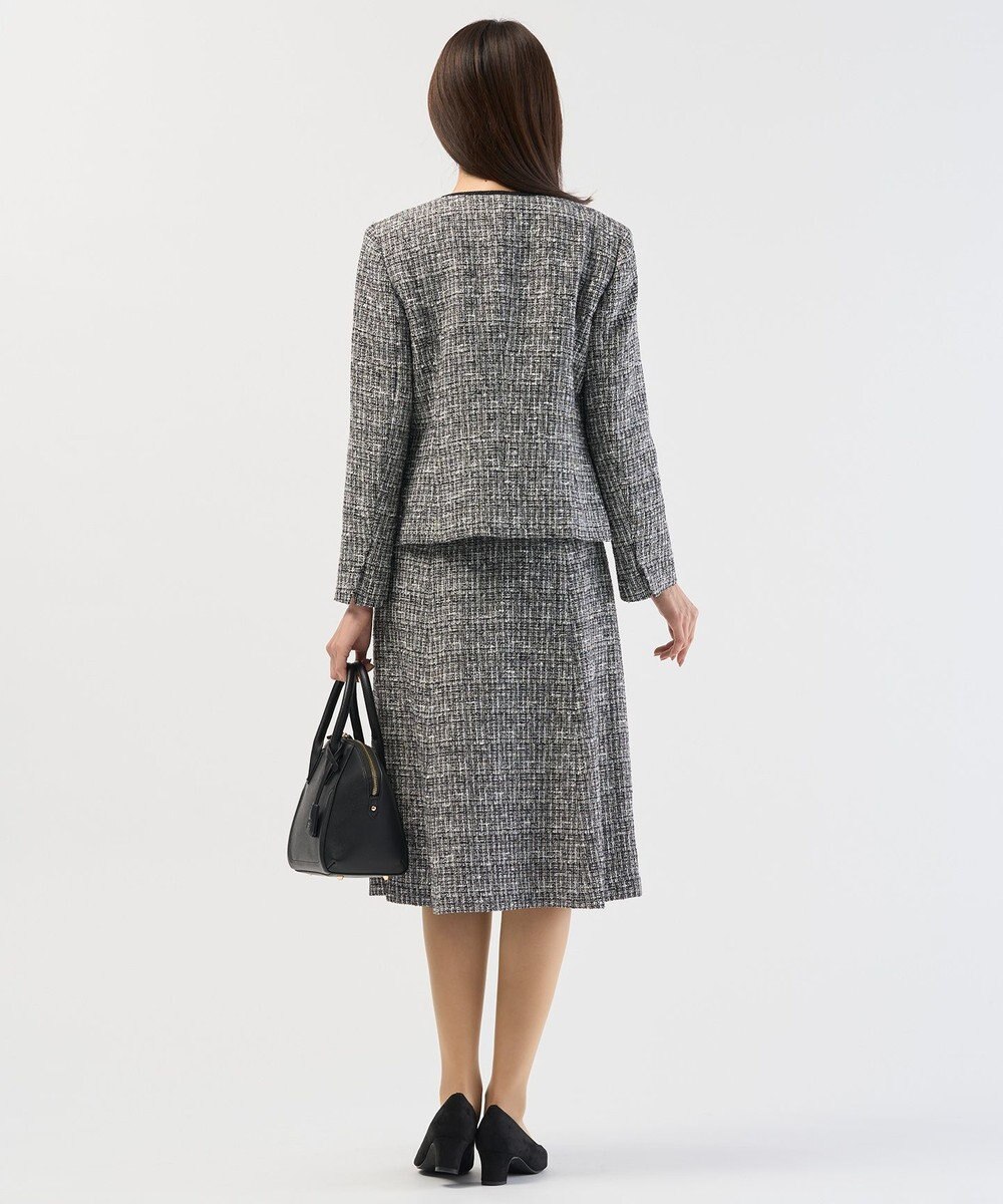 J.PRESS LADIES 【セットアップ対応】ファンシーツイード ノーカラー ジャケット 