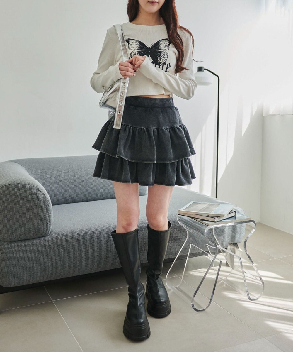 WEGO スウェットフリルスカパン 