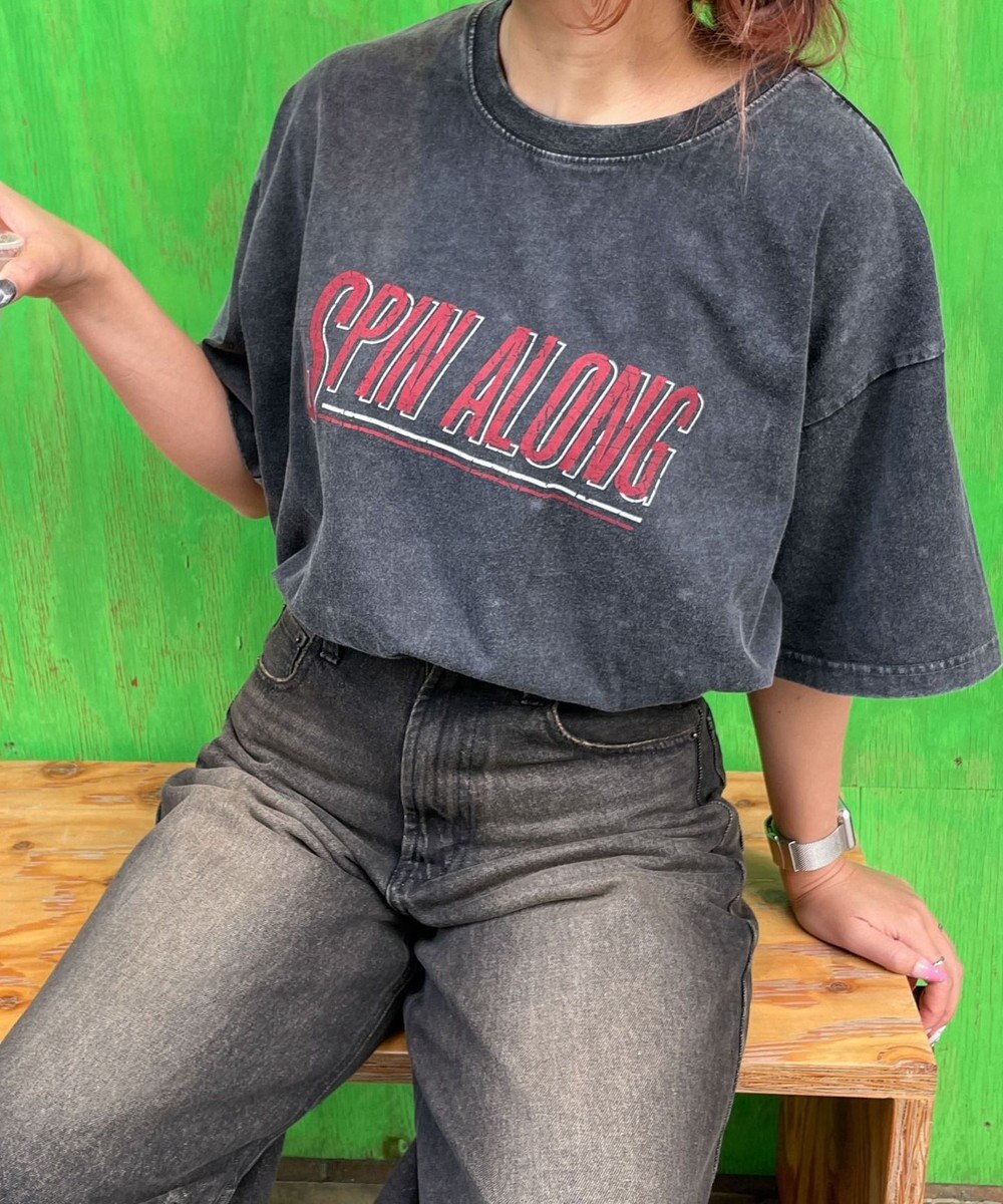 WEGO 【綿100%】ヴィンテージウォッシュグラフィックTシャツ 