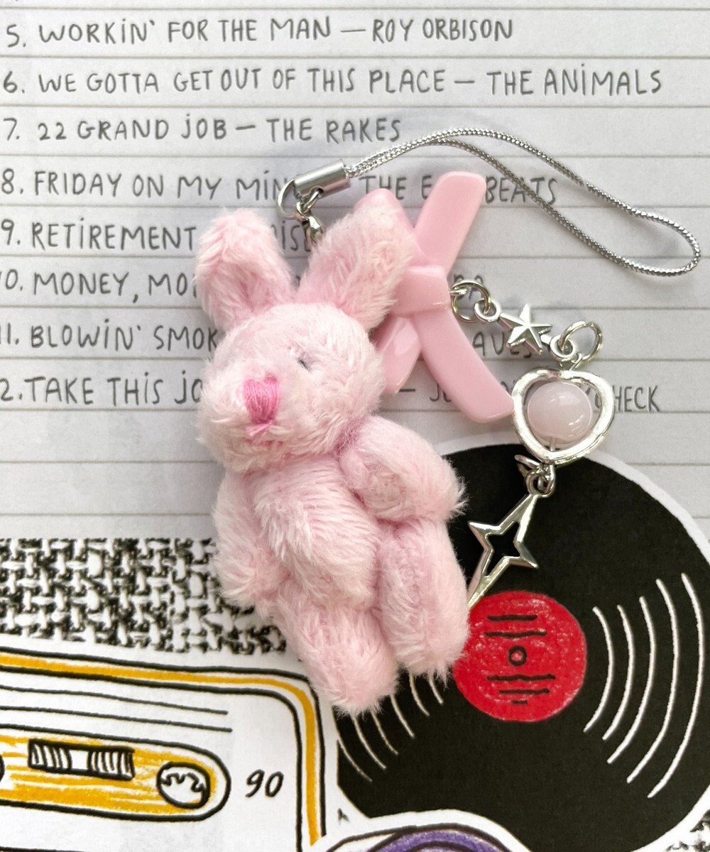 WEGO ミニうさぎビーズストラップキーホルダー 