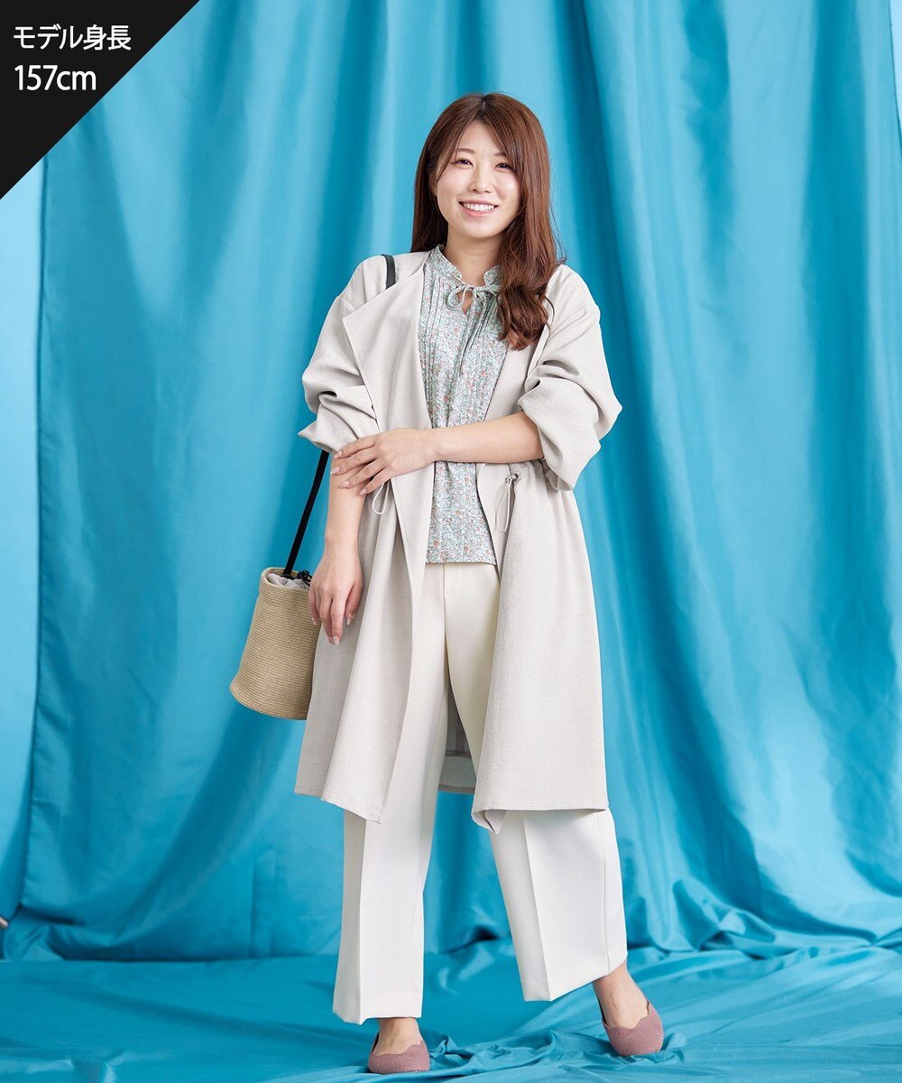 Tiaclasse L 【新色追加・洗える】センタープレスワイドパンツ 