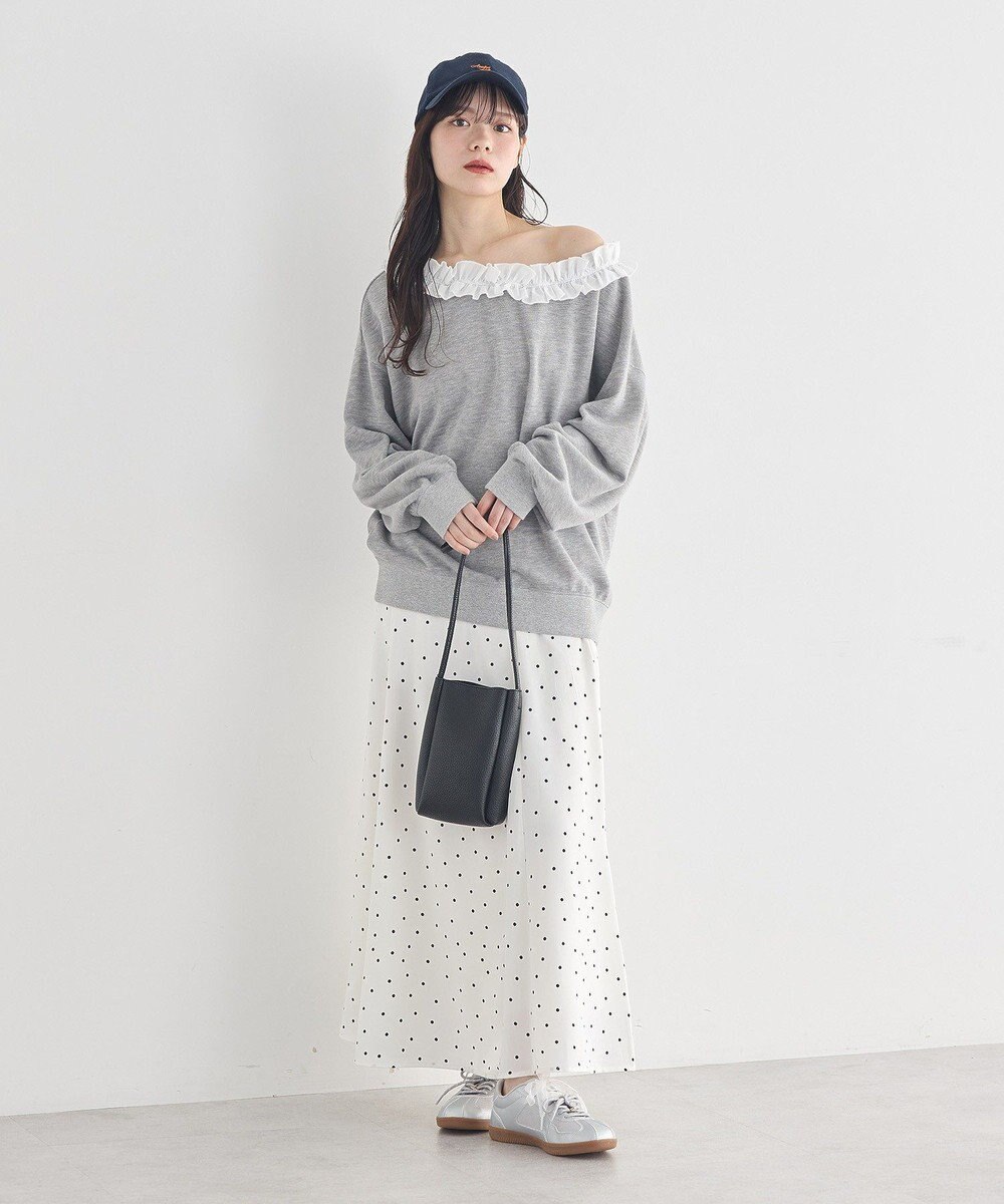 earth music&ecology フリルオフショルウラケスウェット 