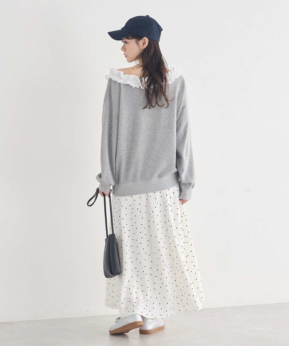 earth music&ecology フリルオフショルウラケスウェット 