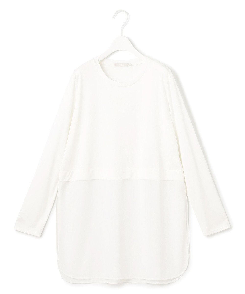 ICB L 【洗える】シアージャージーコンビ カットソー 