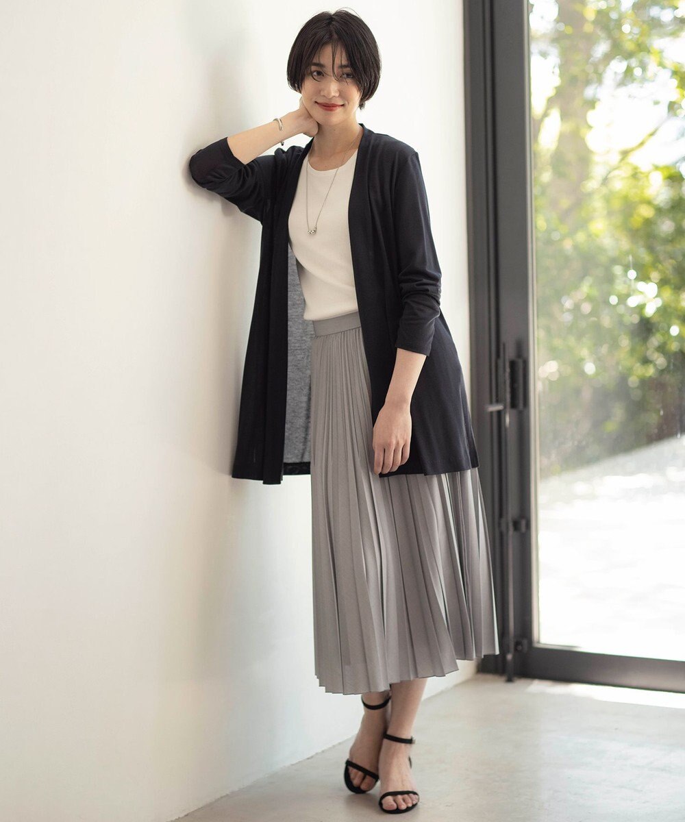 J.PRESS LADIES セルロースジャージー ロング カーディガン 