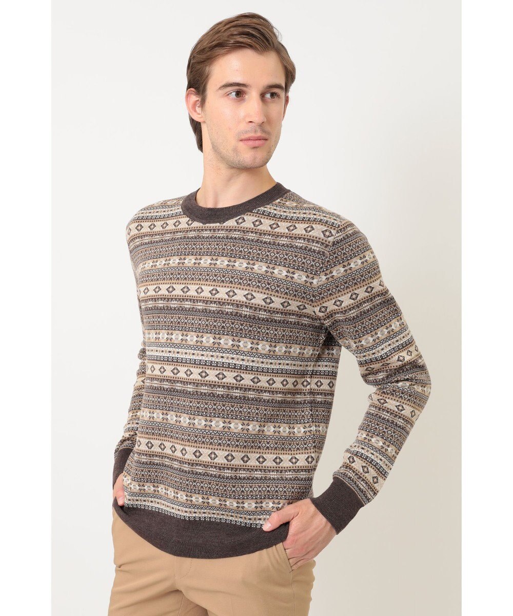 DAKS フェアアイルウールクルーネックセーター 