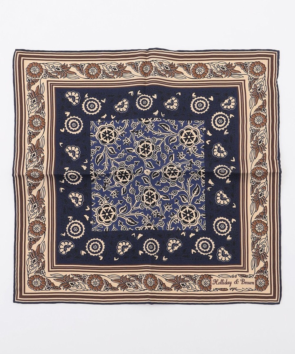 JOSEPH ABBOUD 【イタリア製・Holliday&Brown】フラワーバンダナプリント ポケットチーフ 