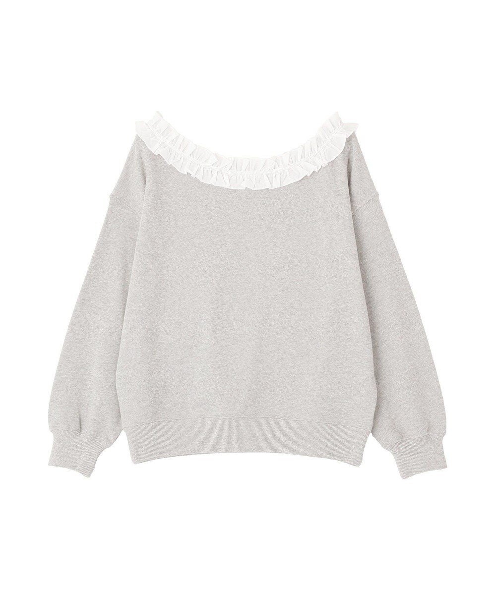 earth music&ecology フリルオフショルウラケスウェット 