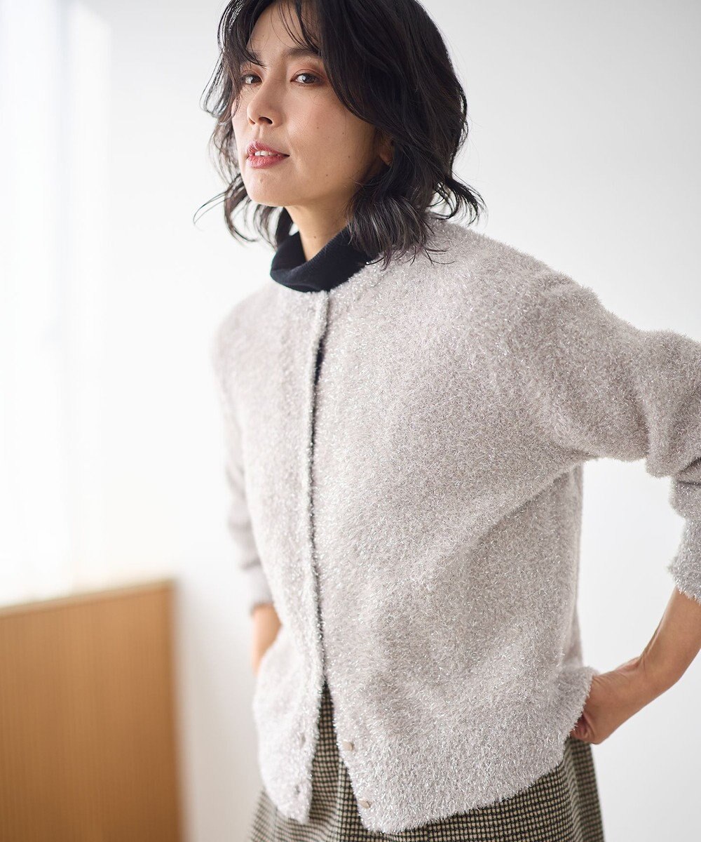 ANY シャイニーニットカーディガン 