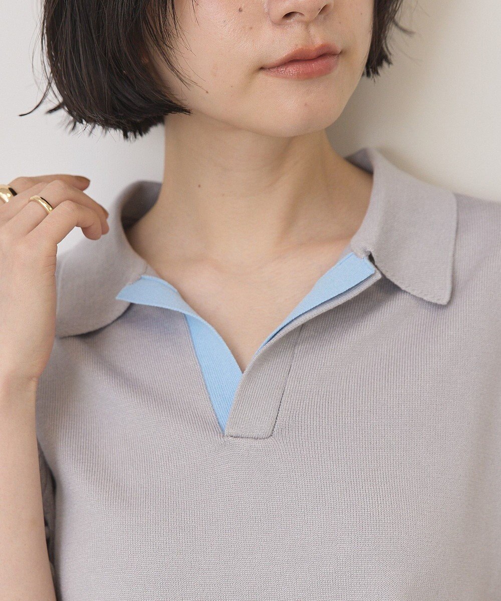 AMERICAN HOLIC 襟付き配色ニット 