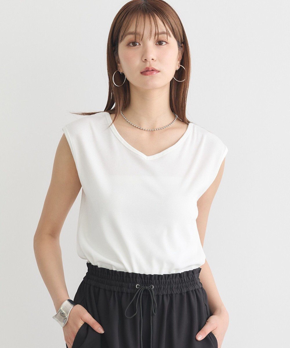 earth music&ecology 前後２ｗａｙステッチリブタンクトップ 