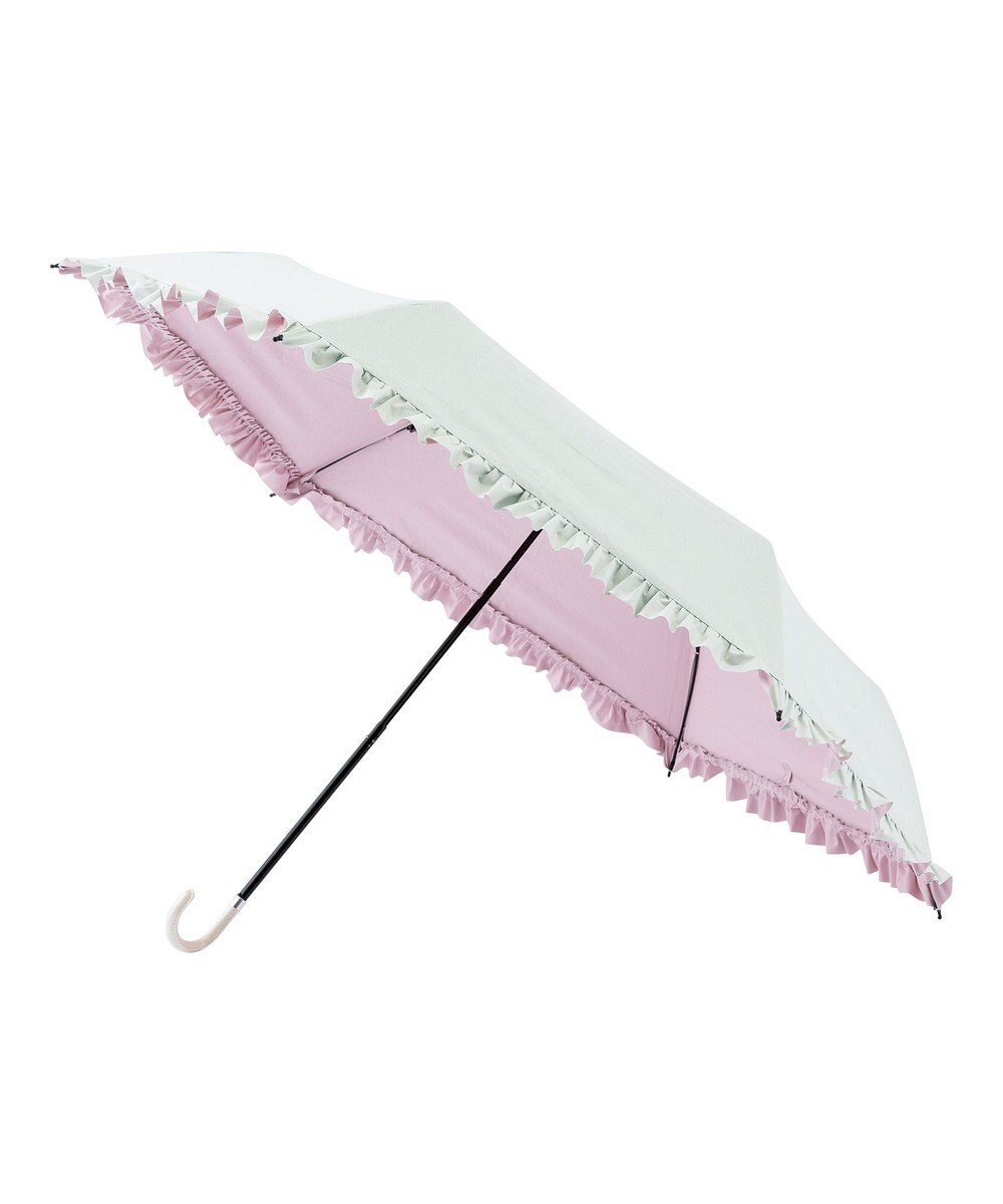 estaa 晴雨兼用 折りたたみ傘 無地フリル 日傘 遮光 遮熱 UV / MOONBAT