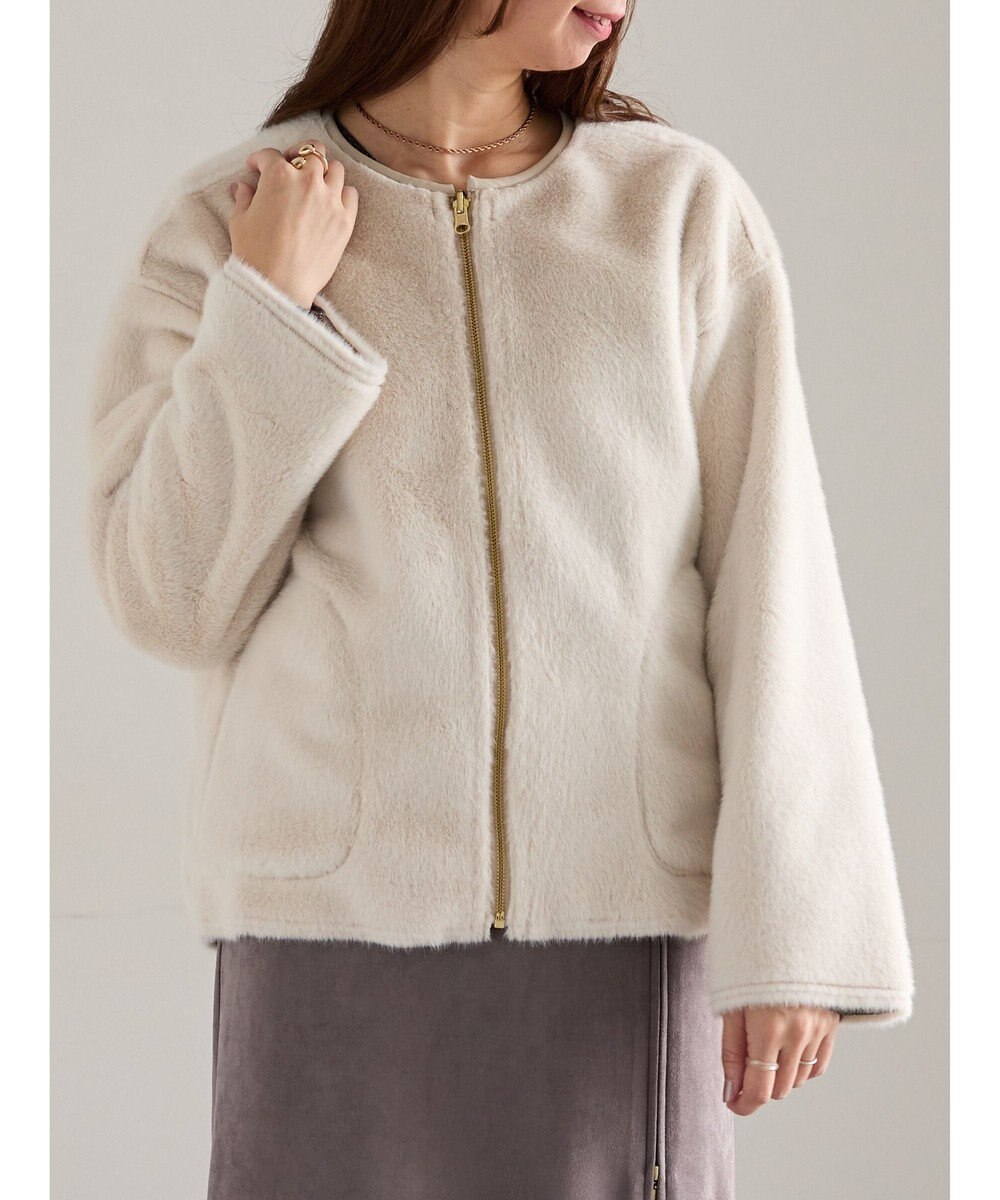 Te chichi リバーシブルファームートンブルゾン 