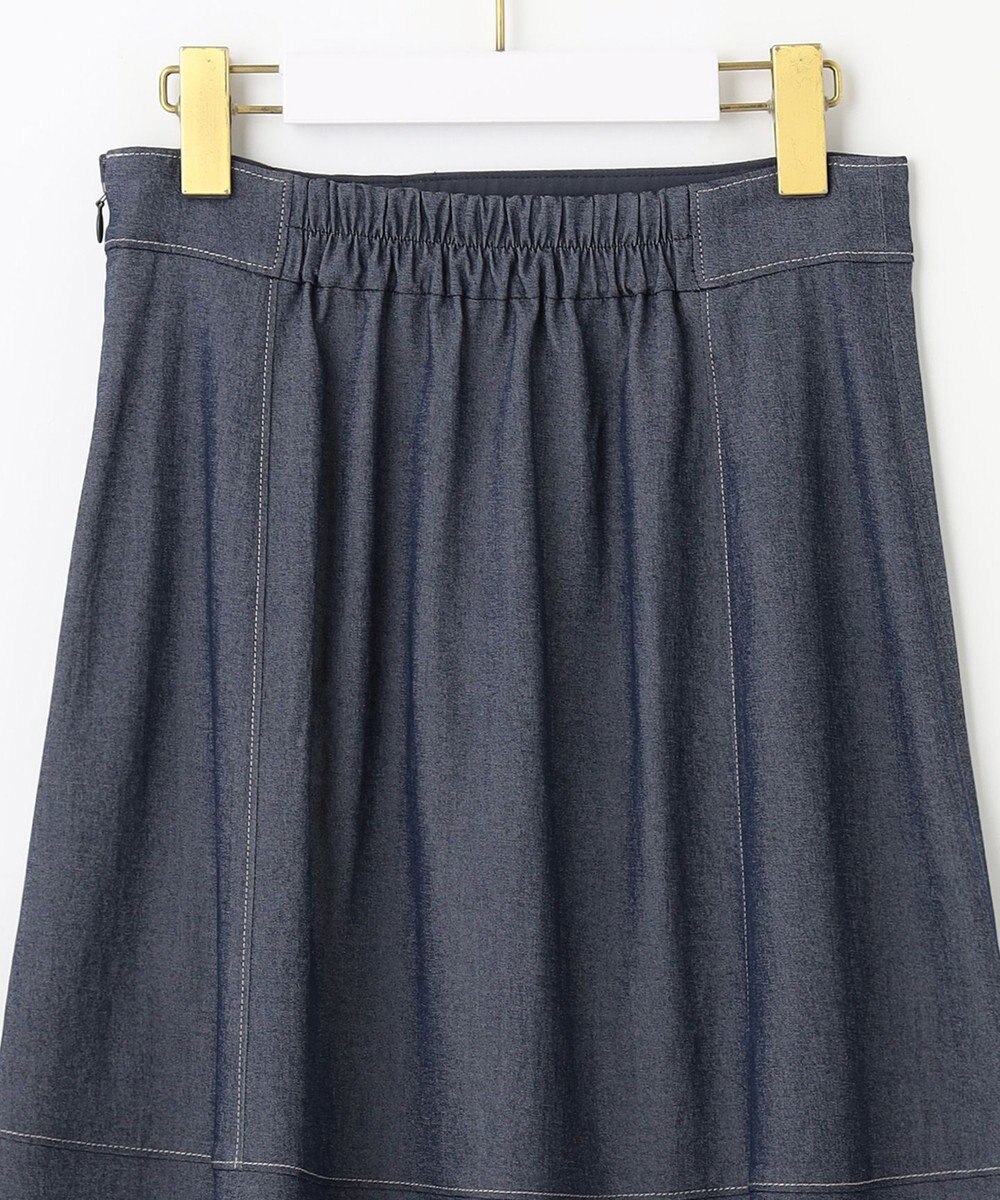 ANY SIS L 【洗える】ライトデニムライクシャンブレー スカート 