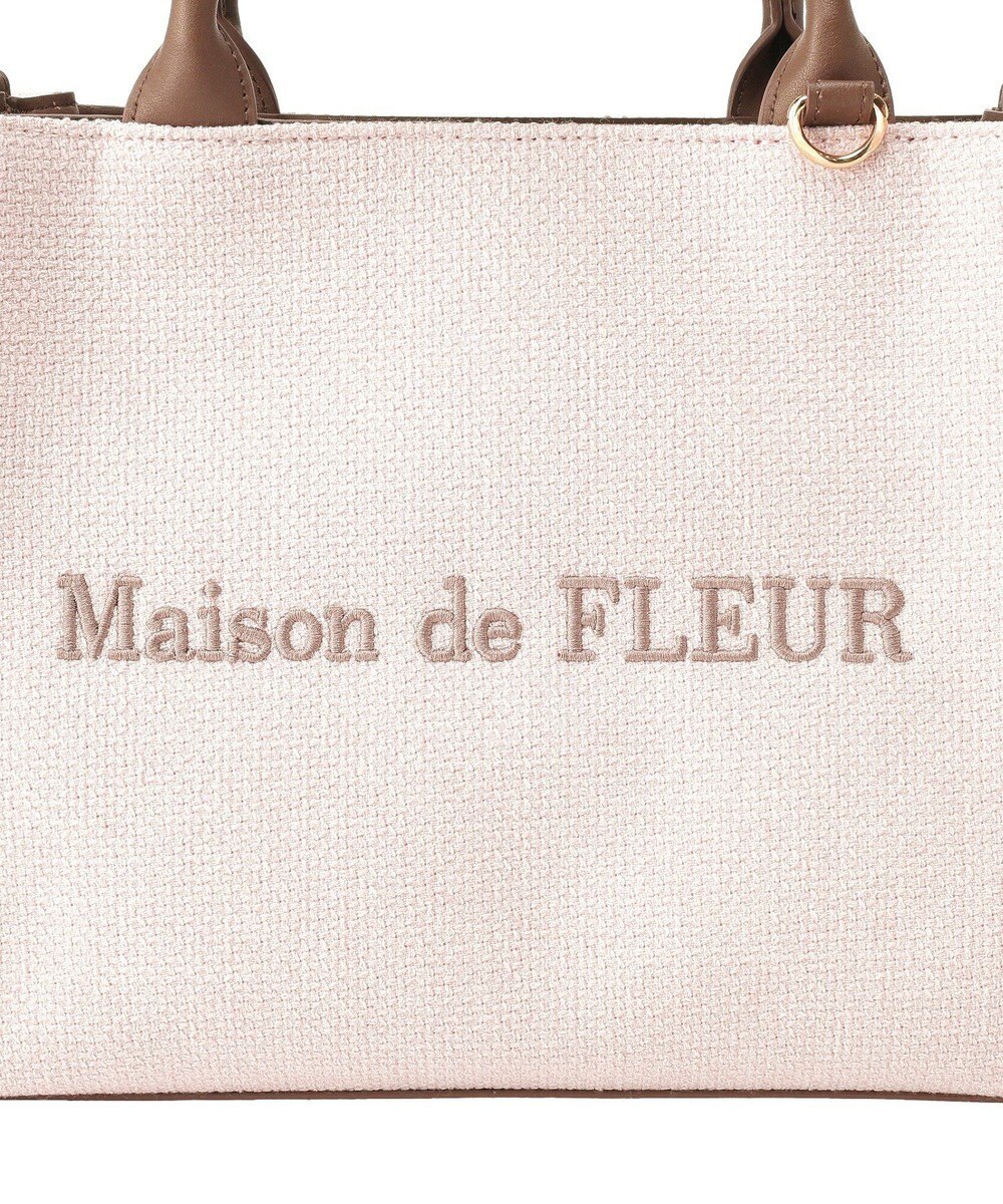 Maison de FLEUR スカーフ付きツイードスクエア２Ｗａｙトート 