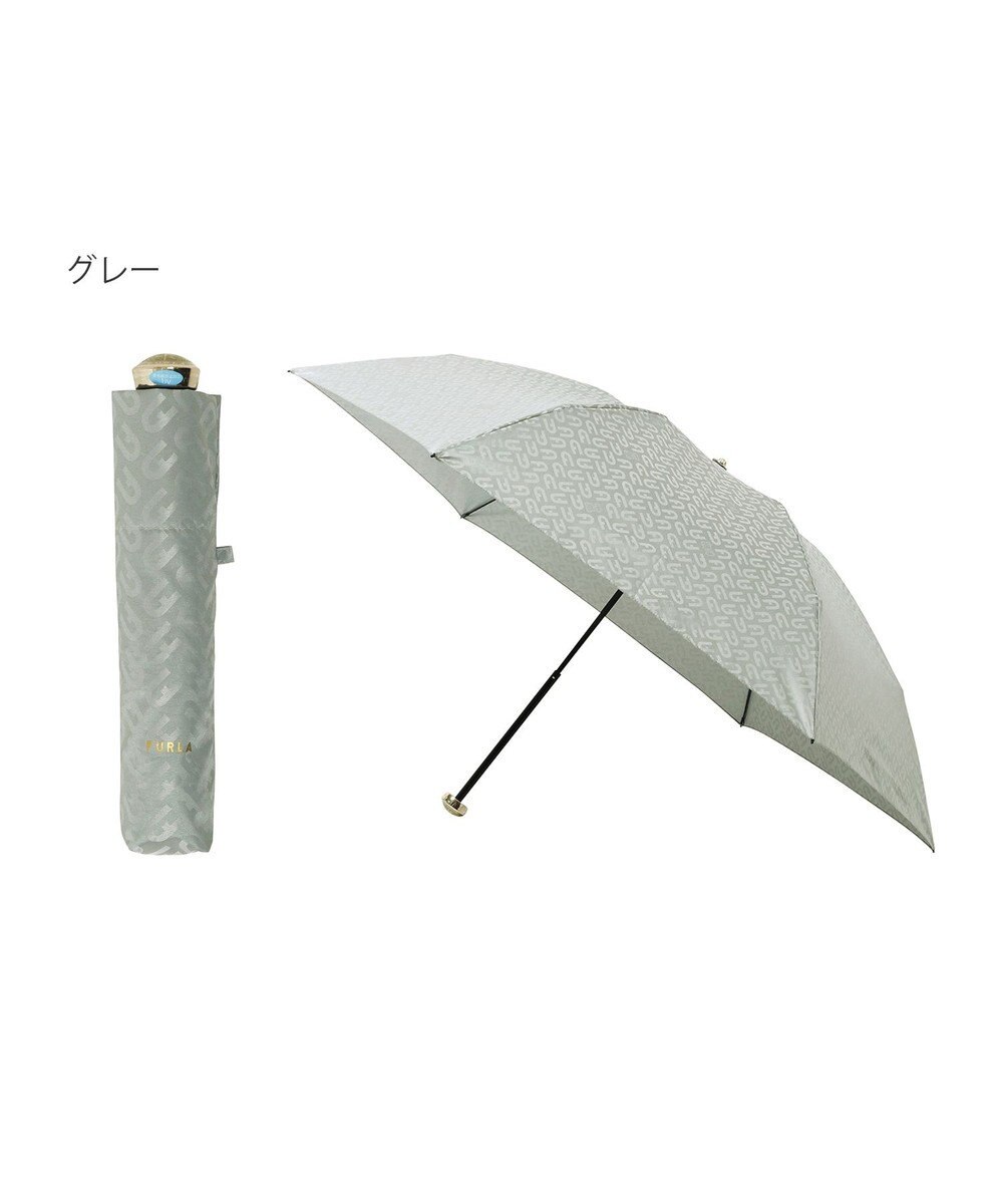 MOONBAT フルラ (FURLA) 折りたたみ傘 雨傘 ジャカード モノグラム ベア UV 軽量 