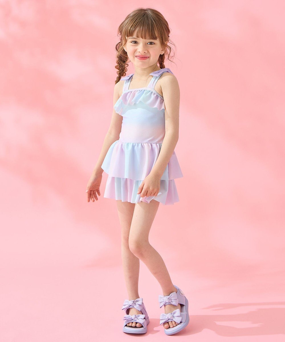 ANY KIDS 総柄 フリル ワンピース 水着 