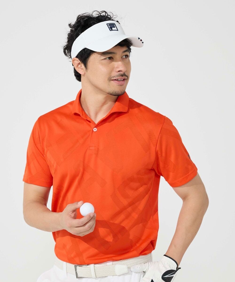 FILA GOLF／marie claire 【FILA GOLF】メッシュ加工ビックロゴ半袖ポロシャツ 