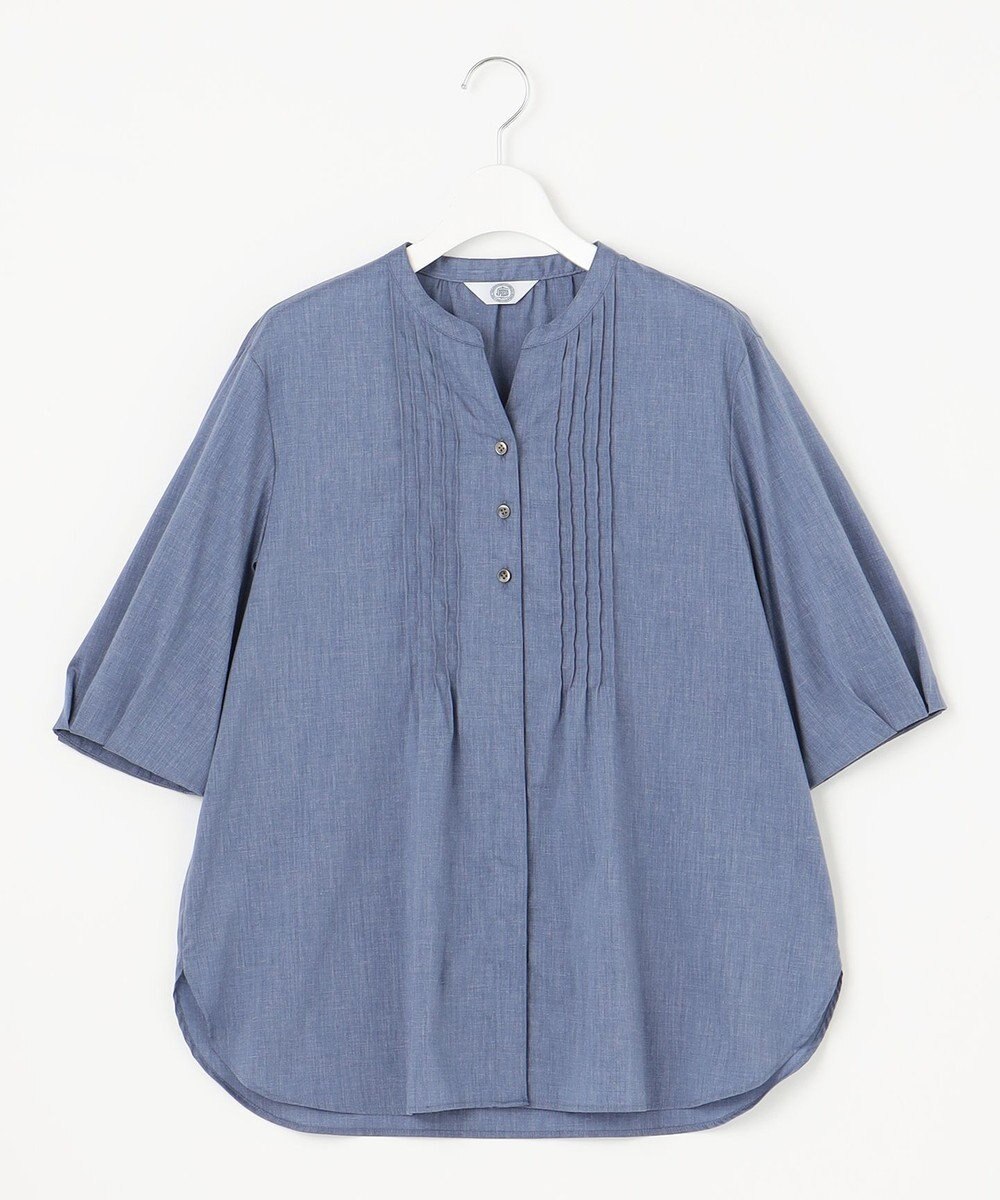 J.PRESS LADIES 【洗える】ラミーポプリン 前開き ブラウス 