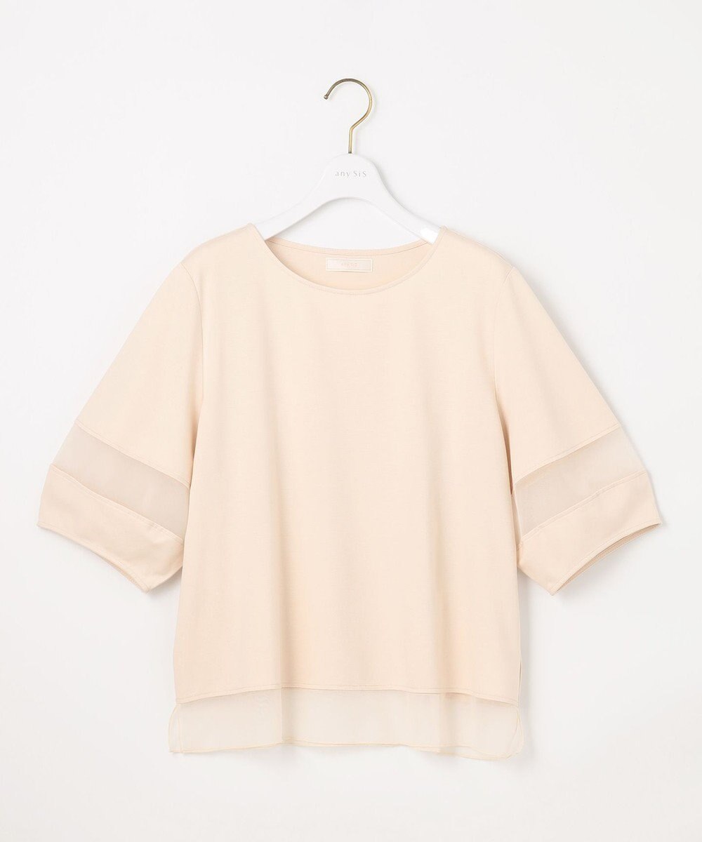 ANY SIS 【洗える】シアーコンビ プルオーバー 