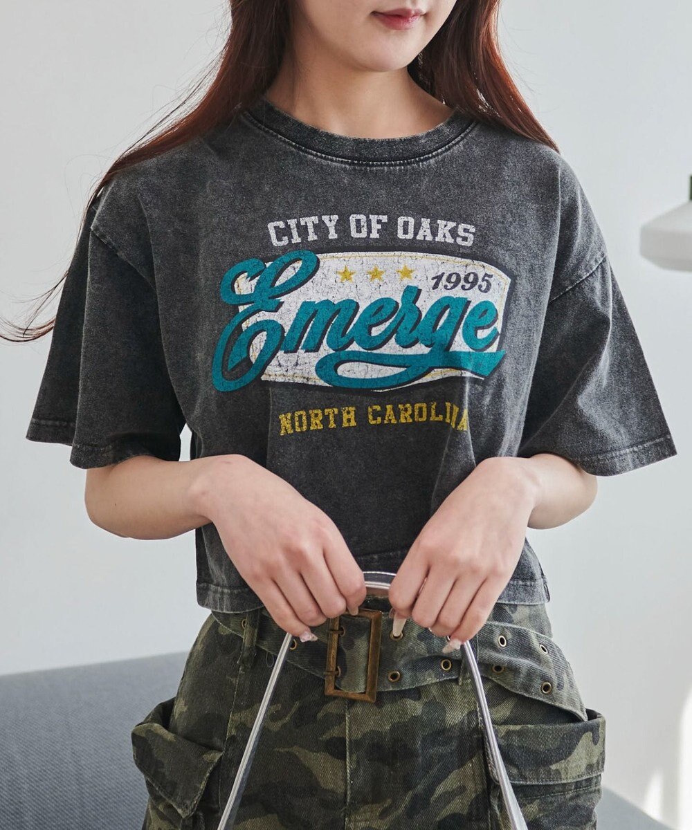 WEGO ヴィンテージウォッシュグラフィックショートT 