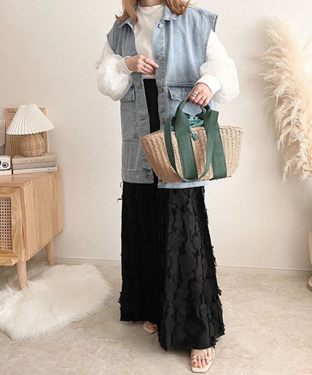 LA BAGAGERIE 【maison vert】 【ペーパー素材・多収納】ダブルハンドルかごバッグ 