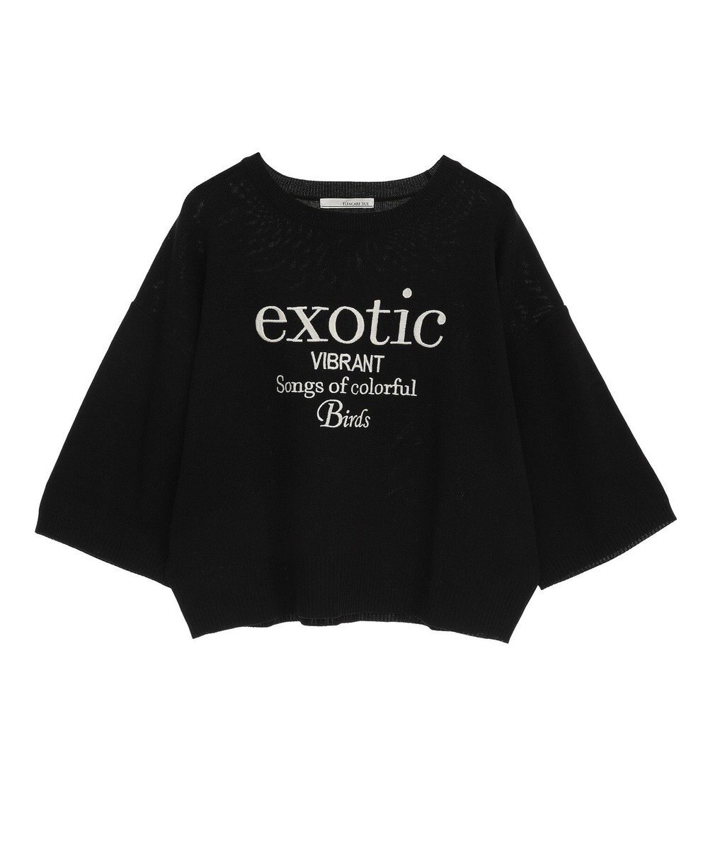 Green Parks ・ＥＬＥＮＣＡＲＥ　ＤＵＥ　ロゴ刺繍６分袖ニット 