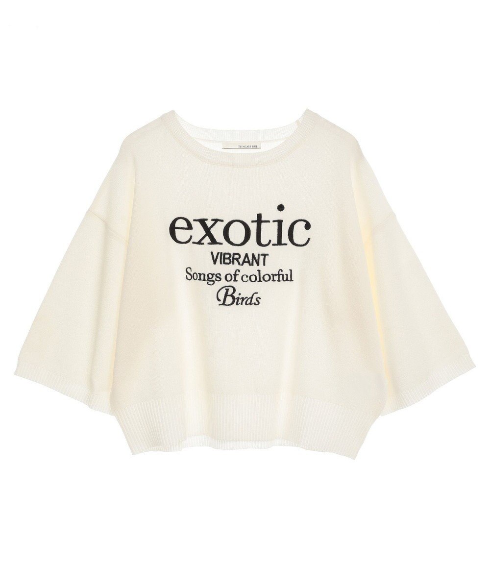 Green Parks ・ＥＬＥＮＣＡＲＥ　ＤＵＥ　ロゴ刺繍６分袖ニット 