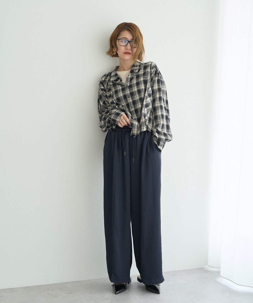 YECCA VECCA ビンテージサテンイージーワイドパンツ 