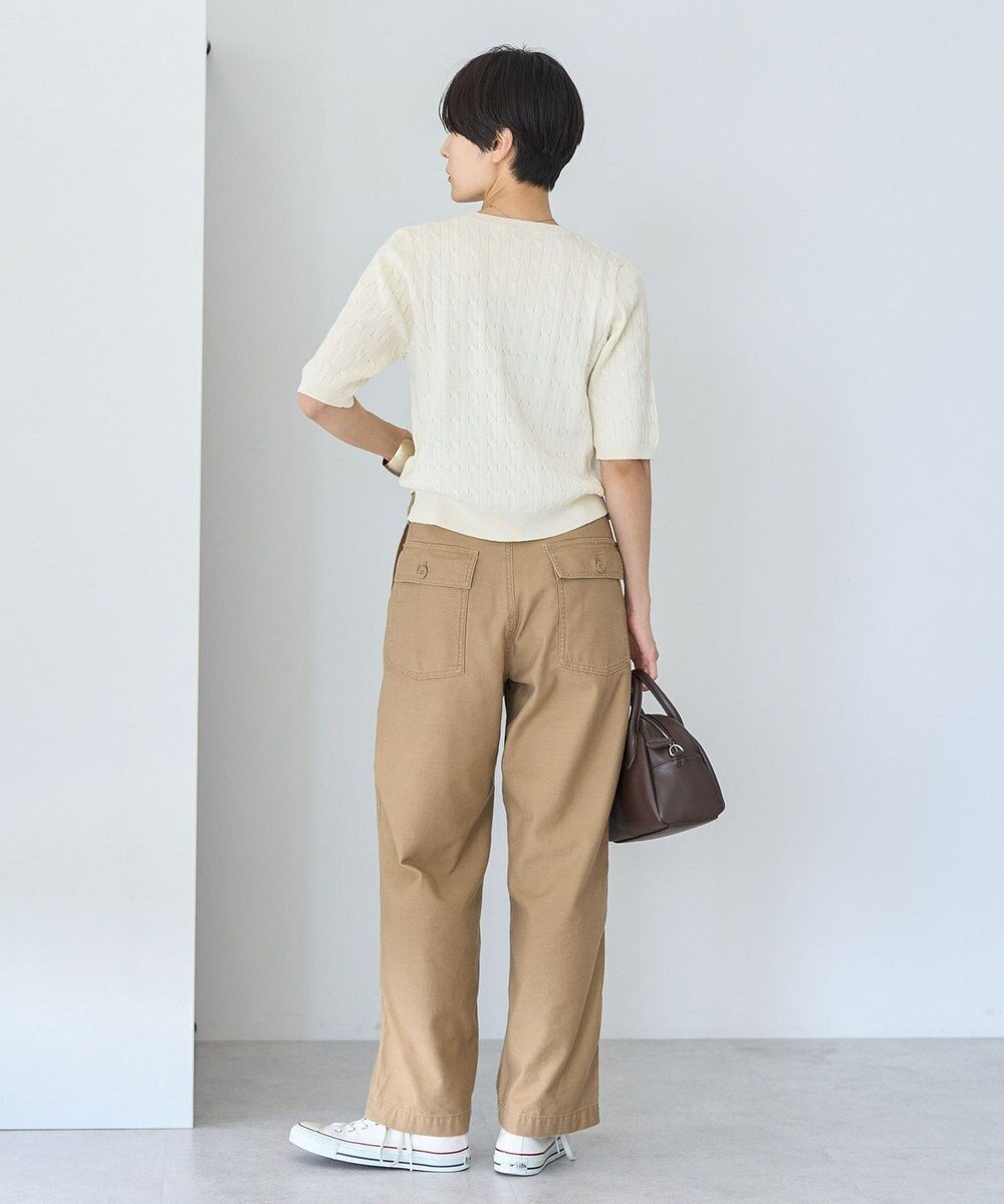 AMERICAN HOLIC ケーブル５分袖ニットプルオーバー 