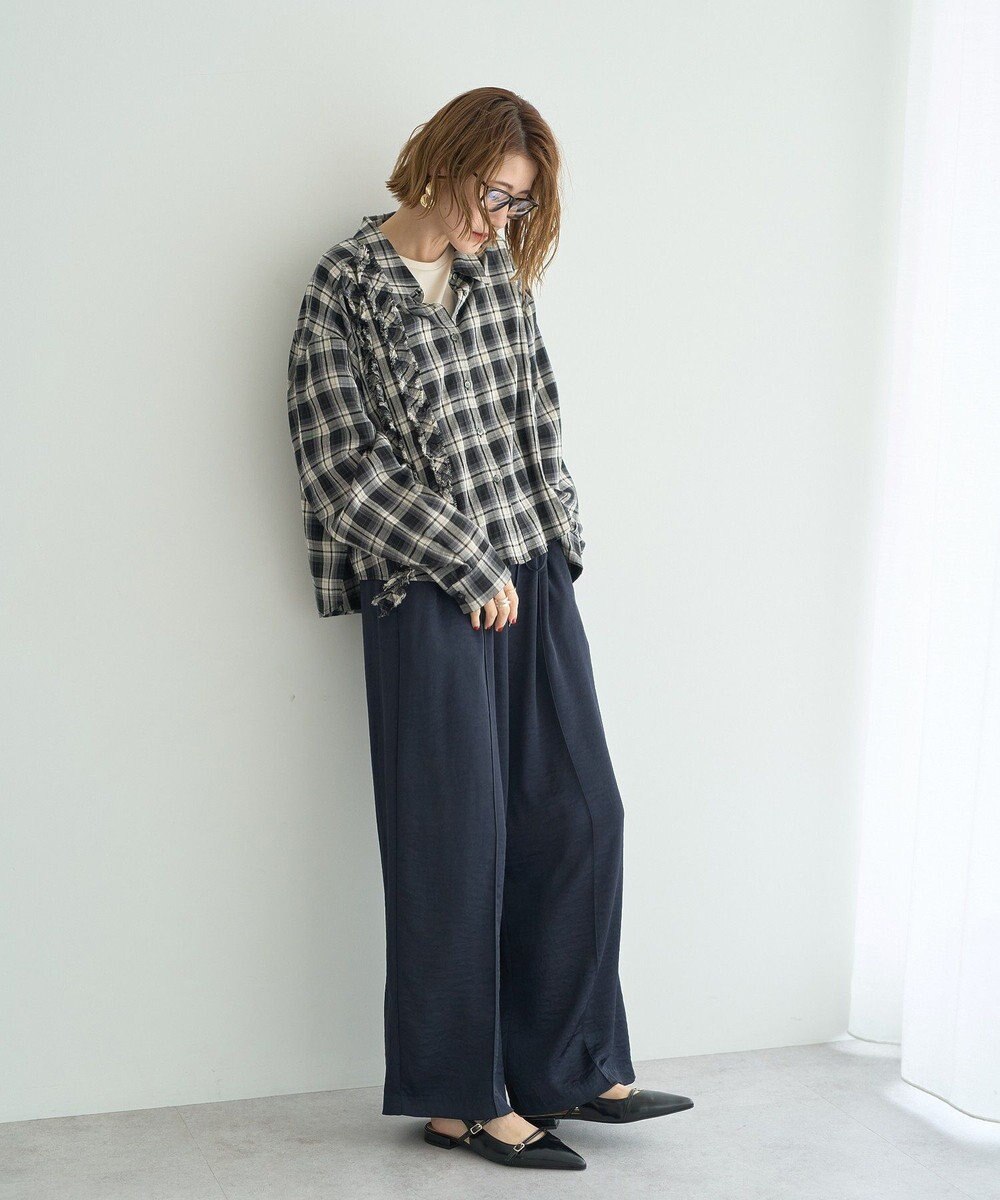 YECCA VECCA ビンテージサテンイージーワイドパンツ 