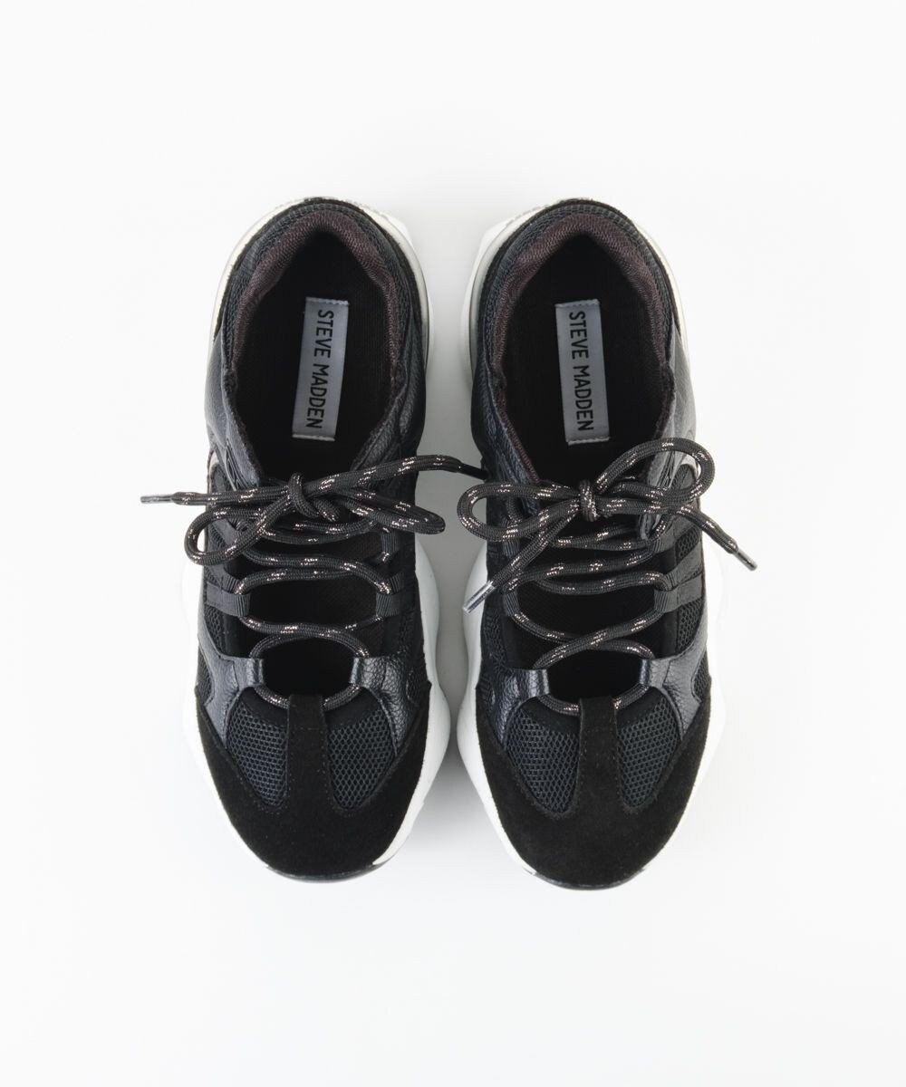 STEVE MADDEN SKYBOX ボリュームソールメタリックラインスニーカー 