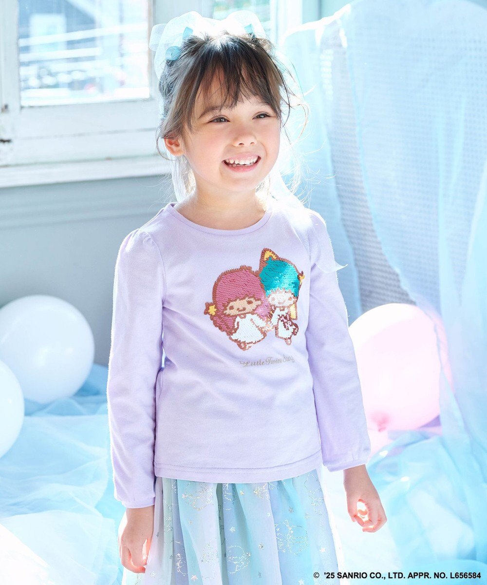 ANY KIDS 【any FAM× リトルツインスターズ 】キキ&ララ ミラクルスパンコール長袖Tシャツ 
