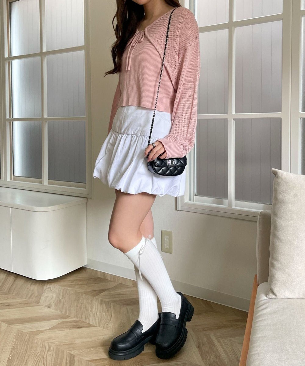 WEGO アンサンブルメッシュリボンカーディガン 