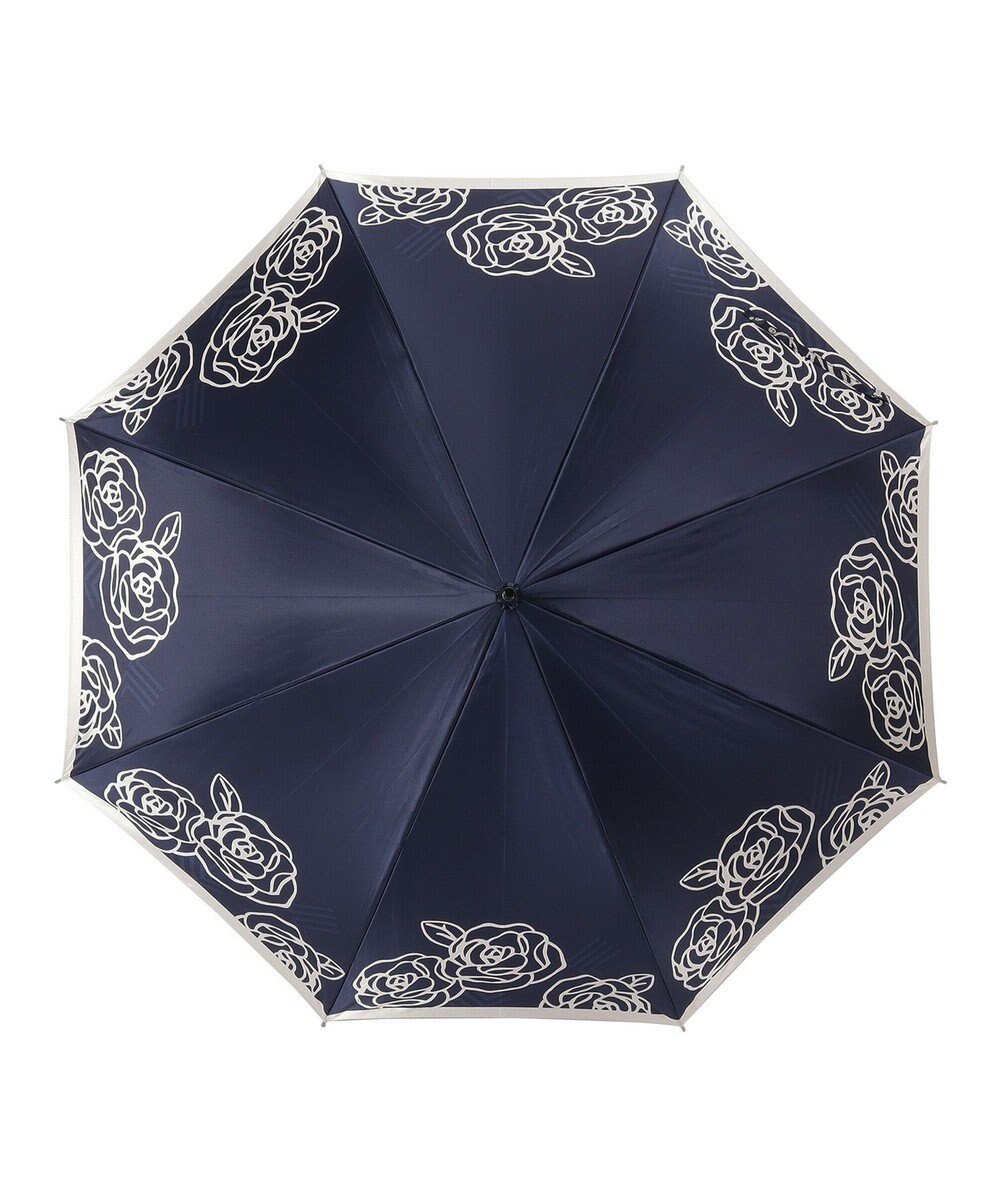 MOONBAT LANVIN COLLECTION 長傘 ローズ サテンプリント ジャンプ 耐風 