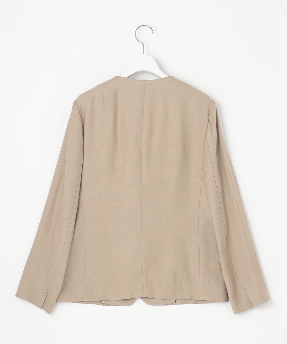 自由区 【XSサイズ～/洗える/セット可】キュプラリネンシャンタン ノーカラージャケット 