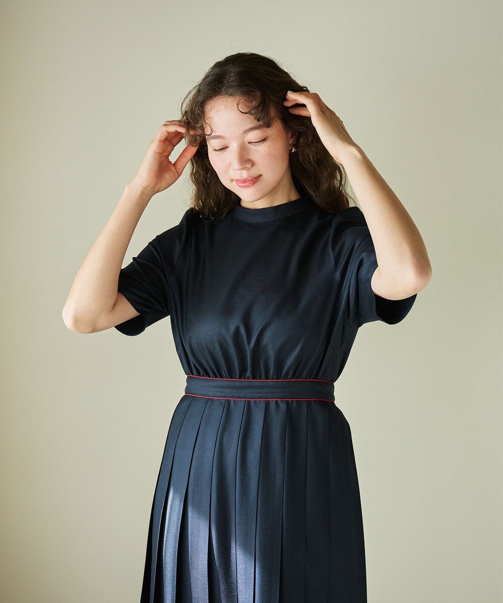 #Newans 〈花乃まりあさんコラボ〉ワイドプリーツワンピース 