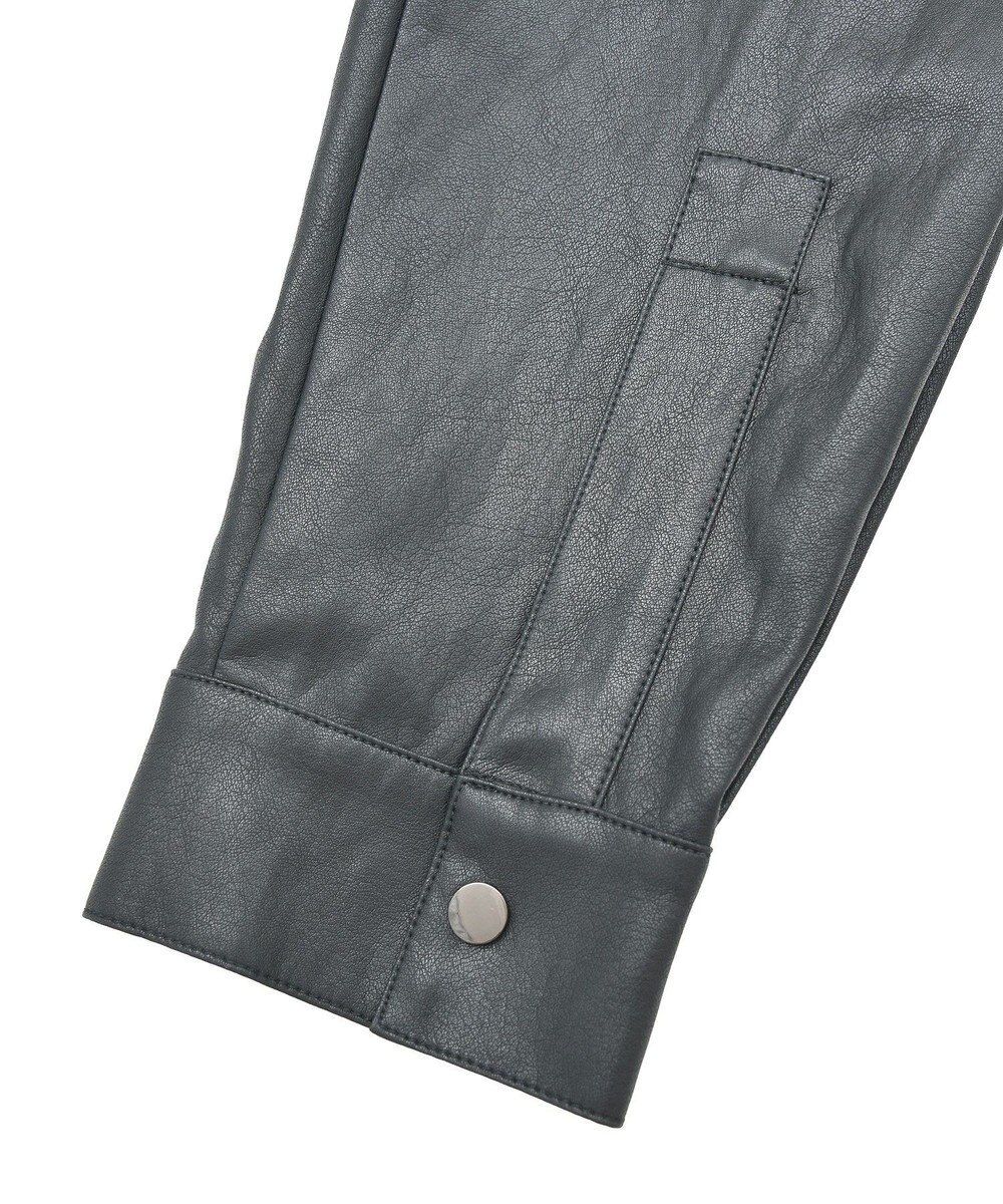 YECCA VECCA レザーライクシャツジャケット 