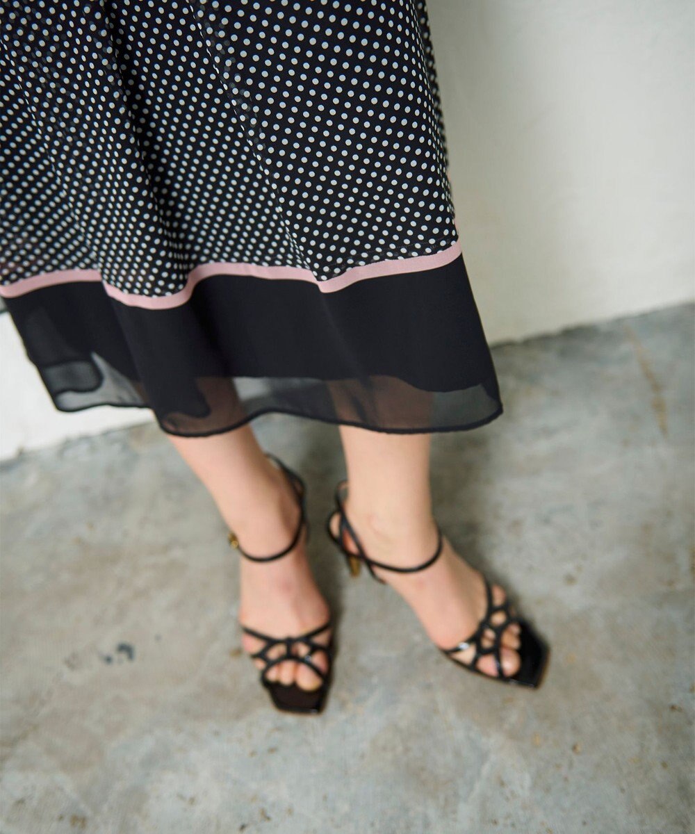 GRACE CONTINENTAL ドットBOXタックスカート 