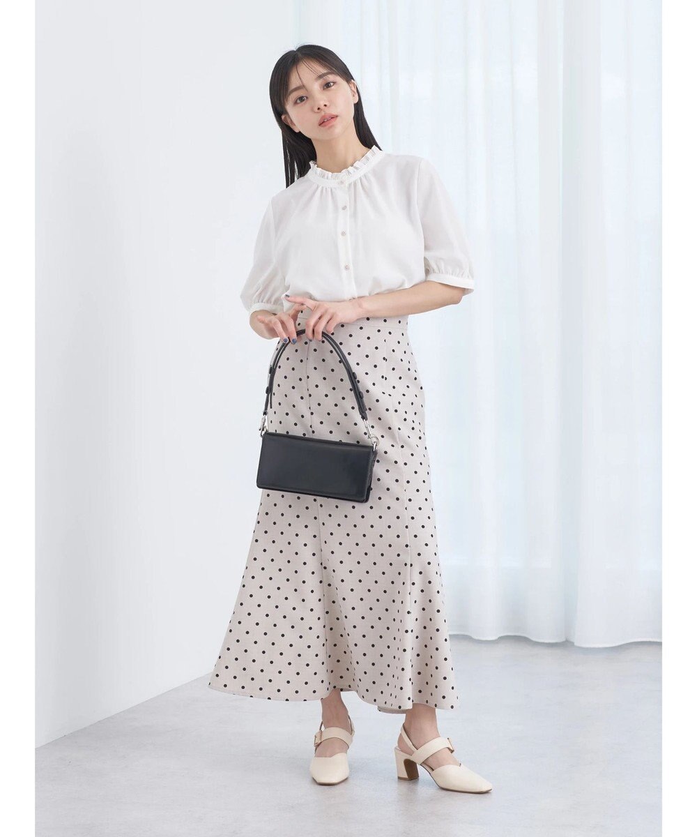 earth music&ecology ２ｗａｙスタンドフリル半袖ブラウス 