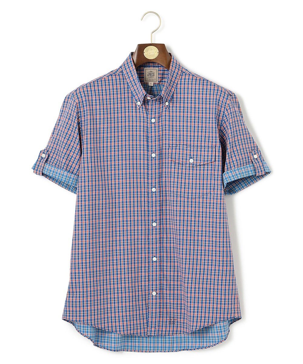 J.PRESS MEN オーガニックコットンダブルチューブマルチチェック シャツ 