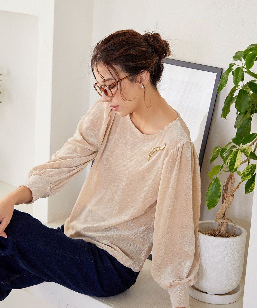 Tiaclasse マットメタルモチーフブローチ 