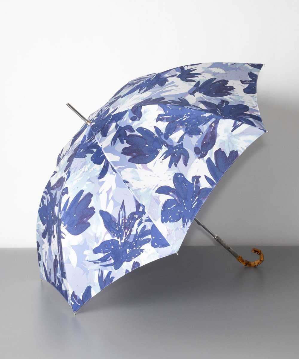 AURORA JILL STUART ジル スチュアート フラワープリント柄 雨傘（長傘） ブルー