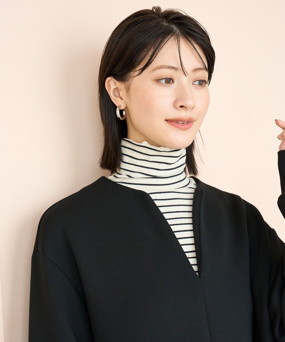 UNFILO 【暖かさ＆着心地の良さで大ヒット】コットンカシミヤ タートルネックカットソー 