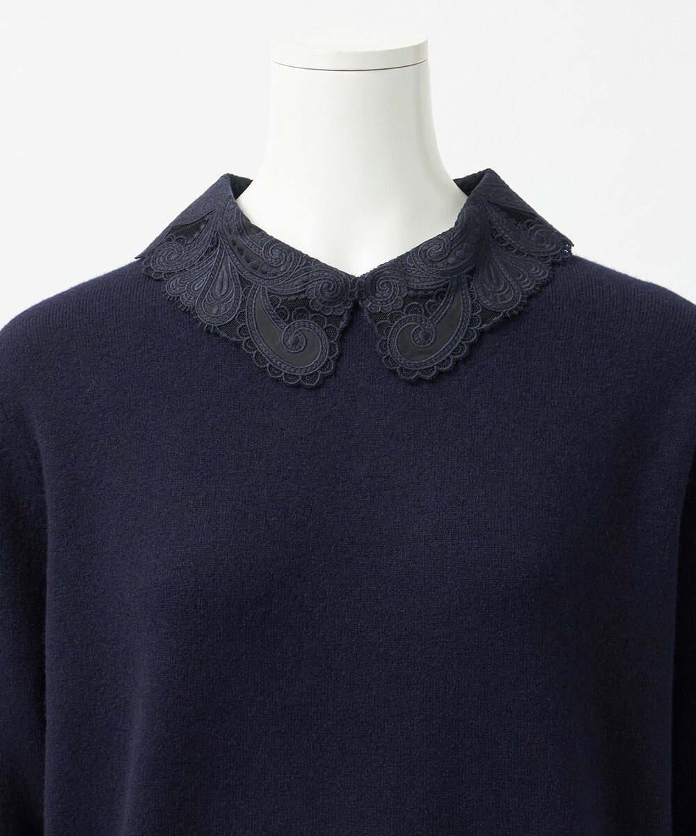 23区 S 【R(アール)】マイクロンメリノウール レース襟 ニット 