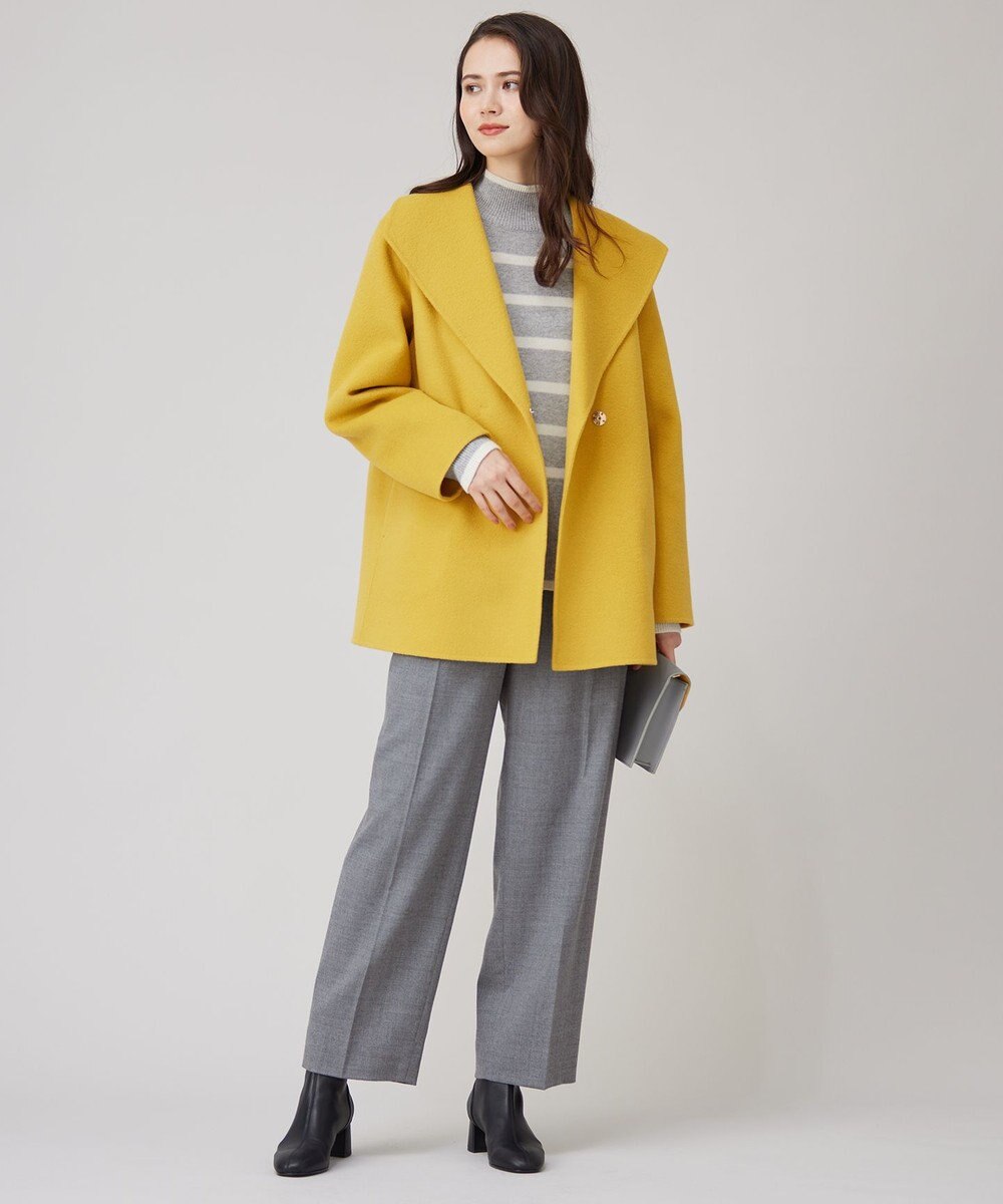 自由区 【洗える】ウォッシャブルウールサキソニーワイド パンツ 