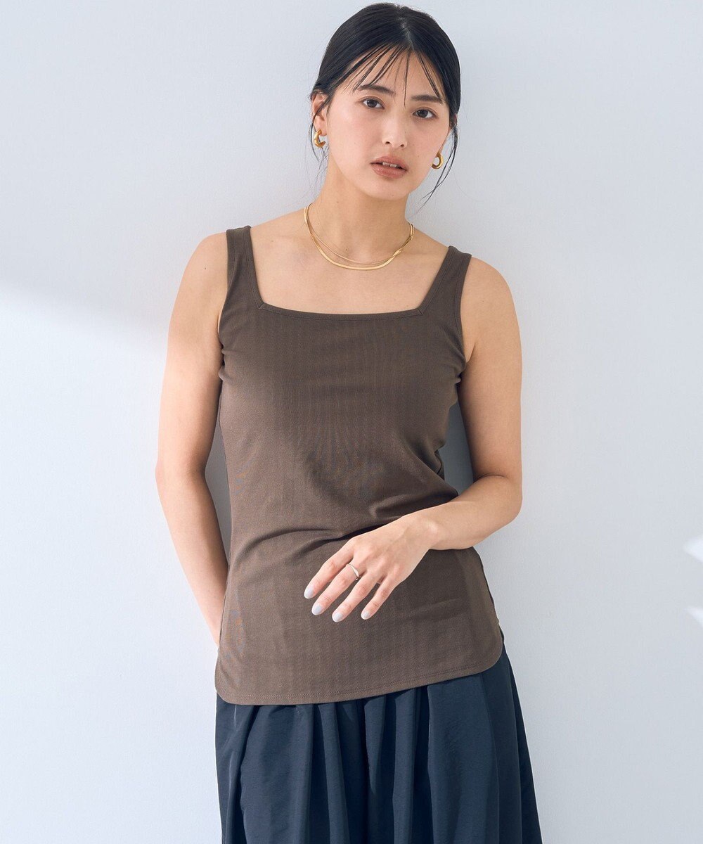 YECCA VECCA 2wayスクエアリブタンクトップ 